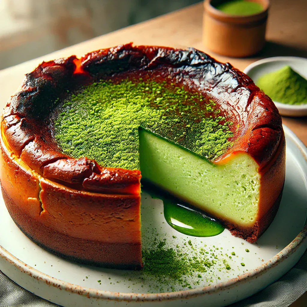 Matcha + Protein Baked Cheesecake