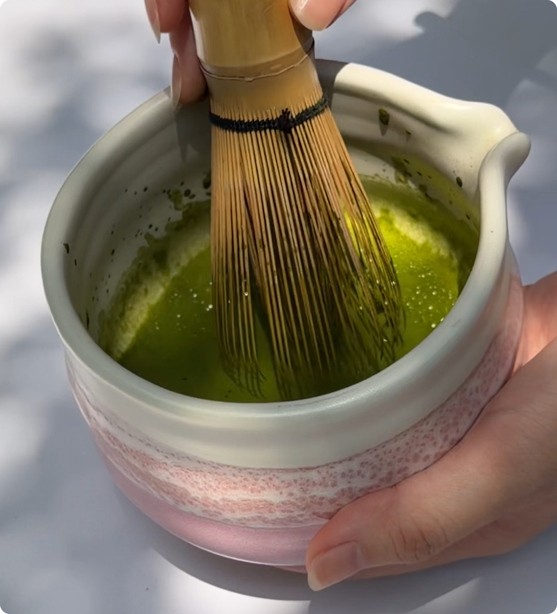 Pink Pomelo Ceramics Essentials: Matcha Bowl + Whisk Stand