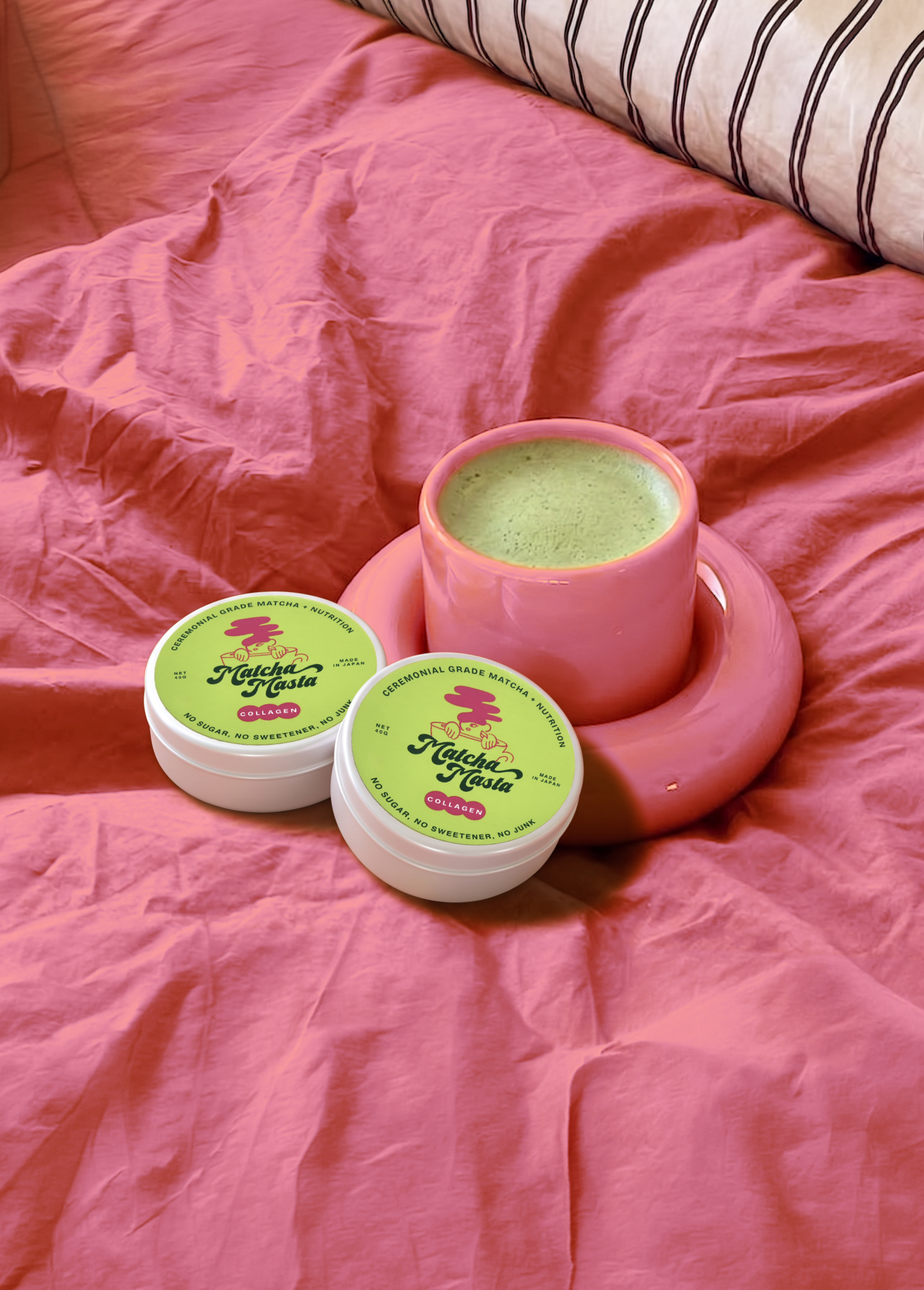 Iced Matcha + Collagen Mug Set: Denim Collection