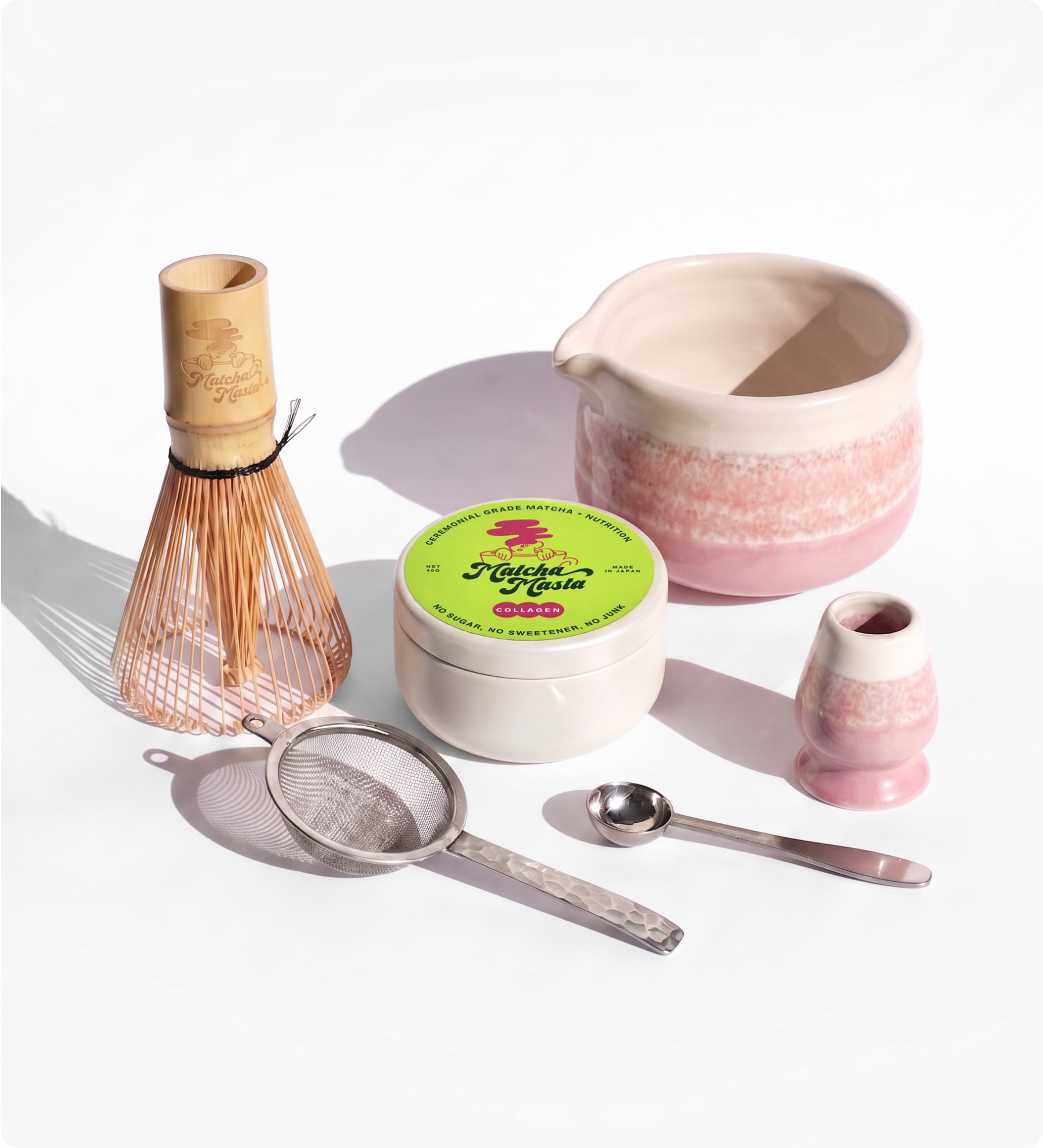 Matcha + Collagen 6-Piece Set: Pink Pomelo