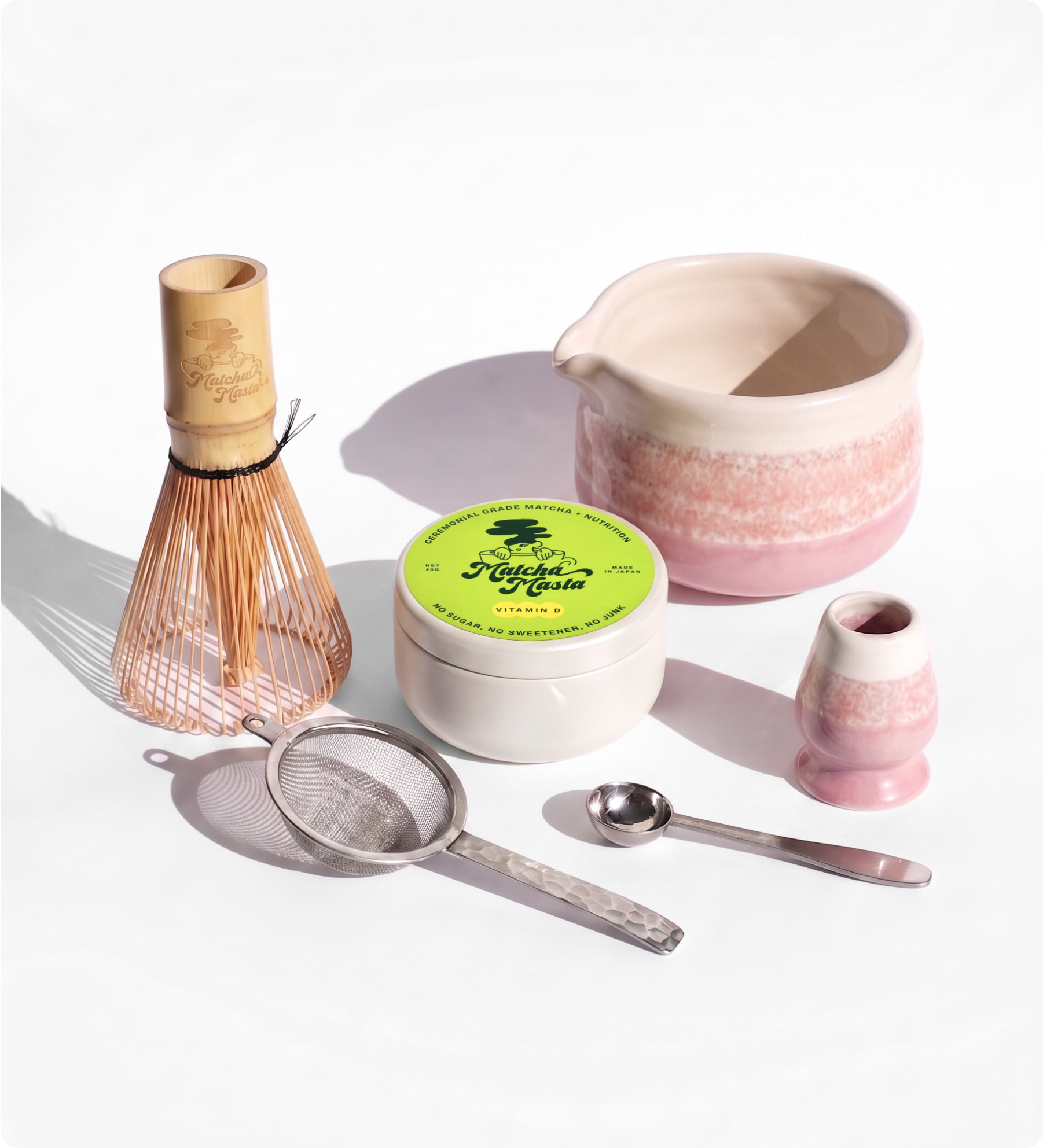 Matcha + Vitamin D 6-Piece Set: Pink Pomelo