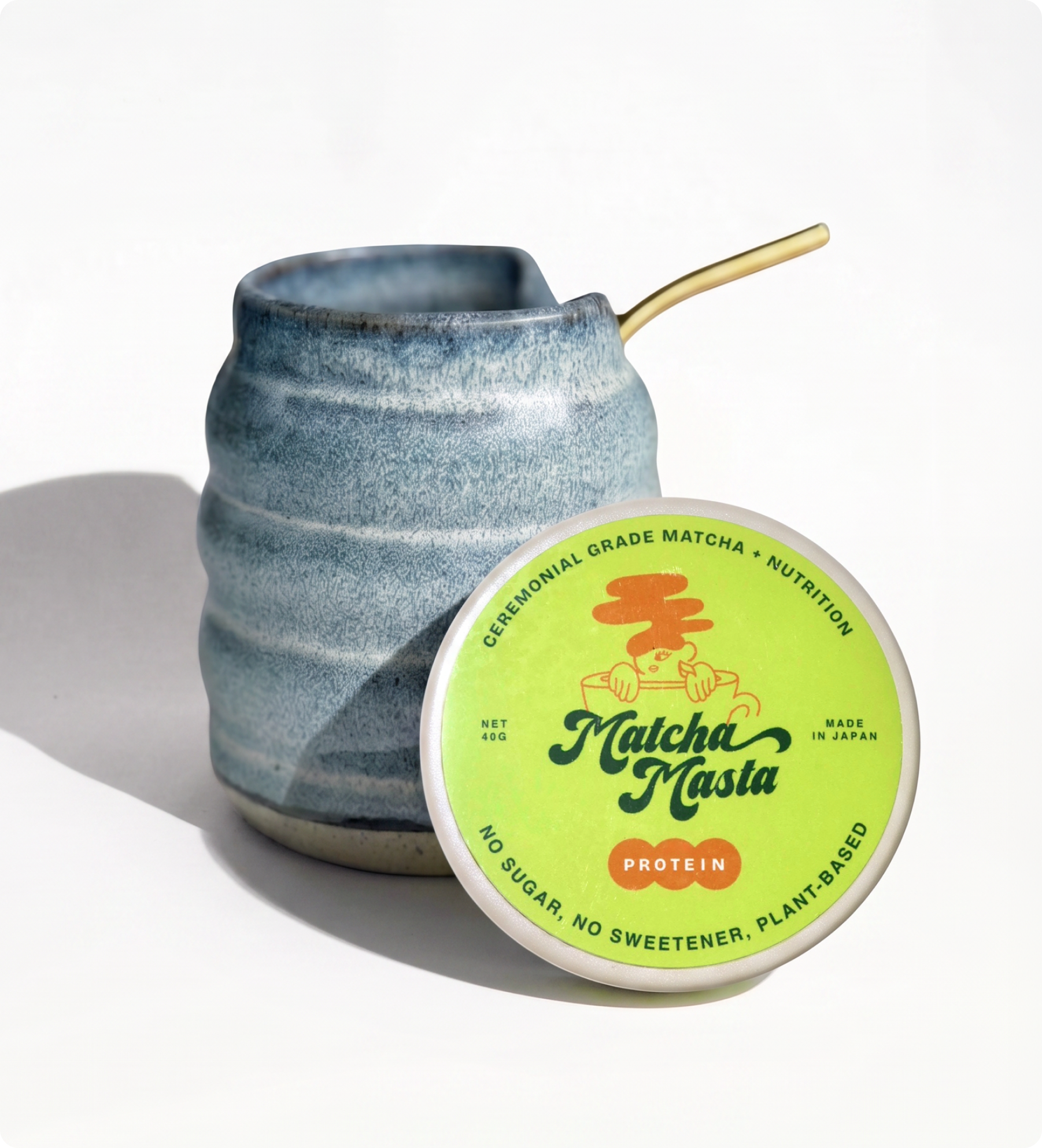 Iced Matcha + Protein Mug Set: Denim Collection