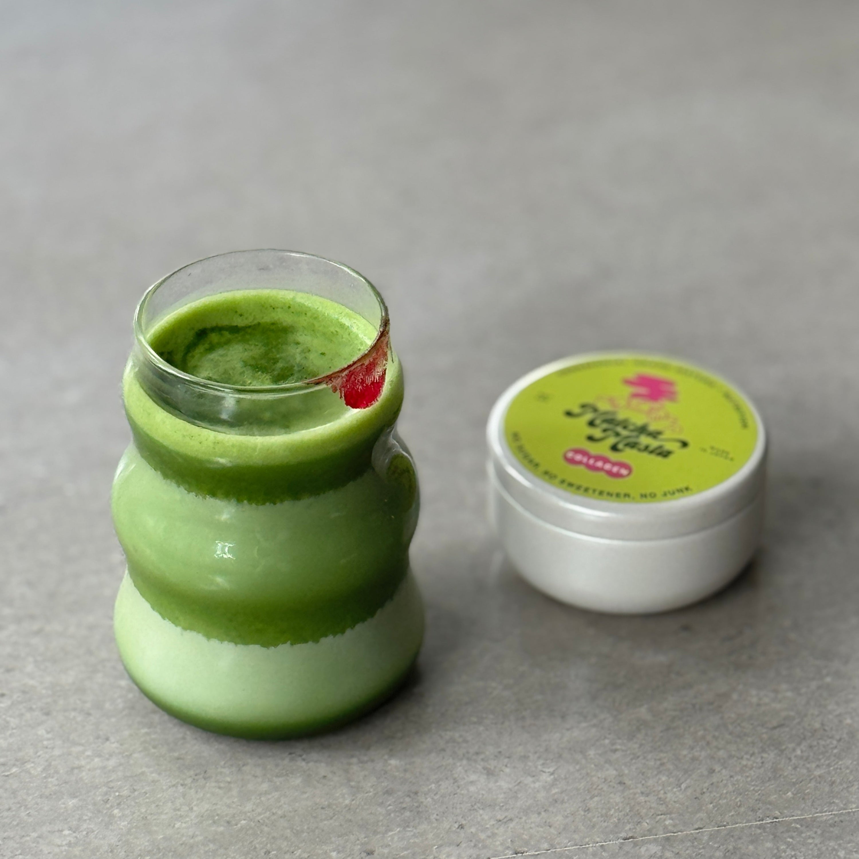 Iced Matcha + Collagen Mug Set: Denim Collection