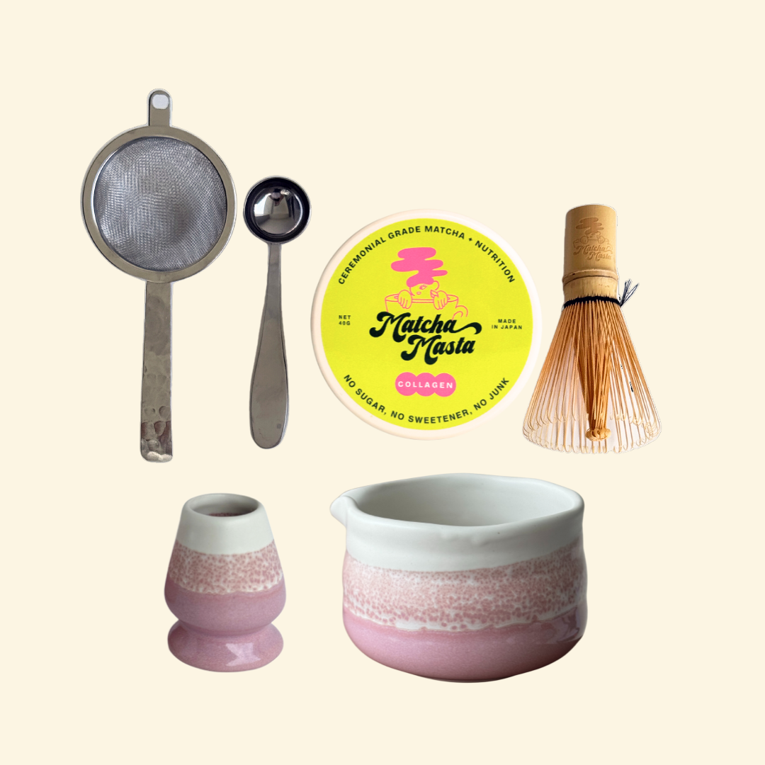 Matcha + Collagen 6-Piece Set: Pink Pomelo