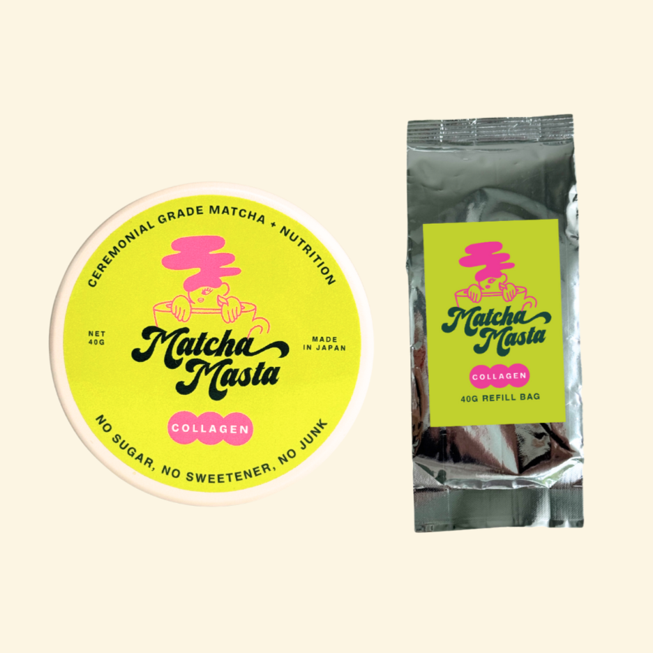 Matcha + Collagen Tin and Refill Bag Bundle