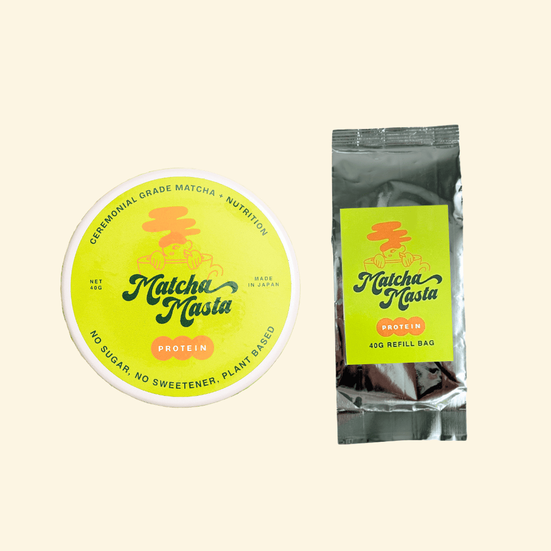 Matcha + Protein Tin and Refill Bag Bundle